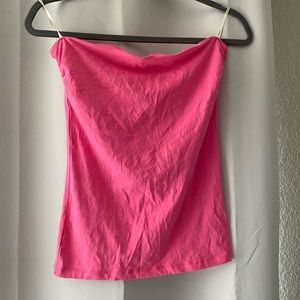Pink strapless top